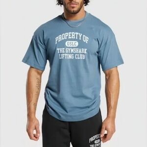 GYMSHARK Men’s Large Property of GSLC Oversized T-Shirt Blue- NWT
